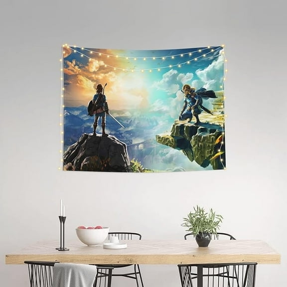 Erboli Zelda Tapestry Gaming Poster Breath of The Wild Posters Video Game Tapestries Wall Hanging Art Decor Banner for Bedroom Living Room