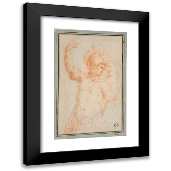 Ercole Procaccini the younger 11x14 Black Modern Framed Museum Art Print Titled - Roman Soldier and Woman
