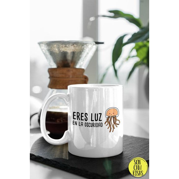 EreS1 Luz en la Oscuridad Coffee Mug, Cute SpaniS1H Mug, Funny C1Artoon Puns Mug, Taza de C1Af