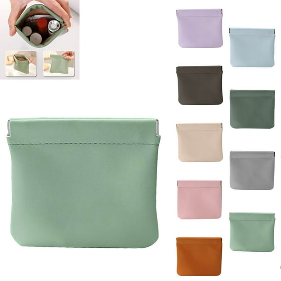 Erebloom Leather Pouch, Erebloom Pouchic, Erebloom Leather Pouch, Mini Portable Cosmetic Bags for Women, Coin Purse Lipstick Cosmetic Accessories Organizer, Small Travel Kit Storage Pouch(Green)