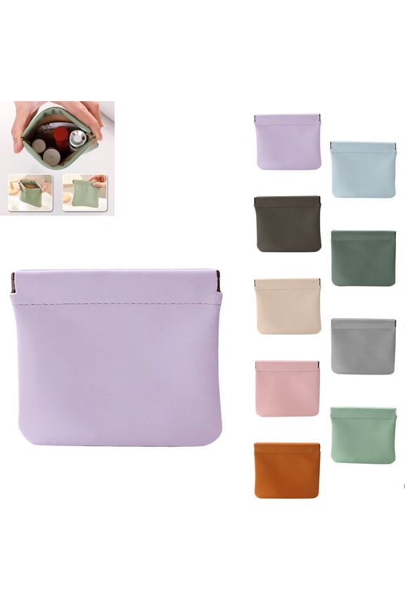 Erebloom Leather Pouch, Erebloom Pouchic, Erebloom Leather Pouch, Mini Portable Cosmetic Bags for Women, Coin Purse Lipstick Cosmetic Accessories Organizer, Small Travel Kit Storage Pouch(Purple)