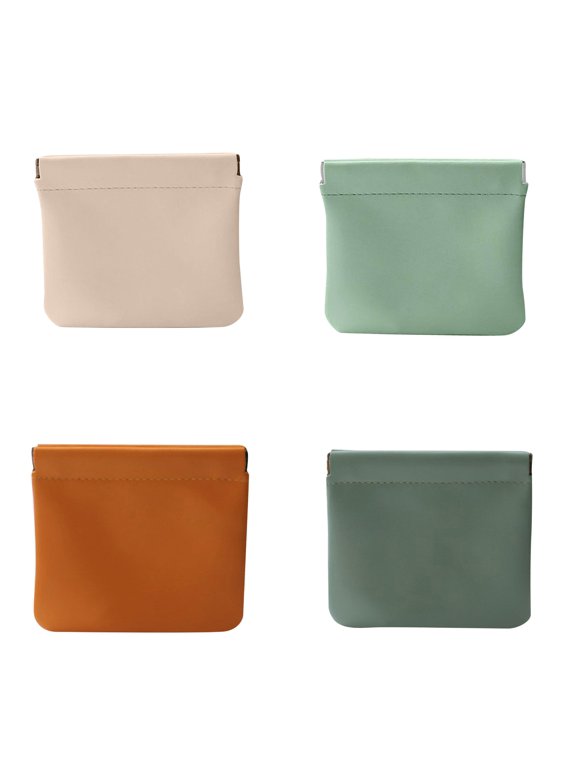 Erebloom Pouchic - Personalized Snap Closure Leather Organizer Pouch, Erebloom Pouchic Leather Organizer, Onavee Organizers Pouch, Portable Self Closing Makeup Bag(4PCS-B)