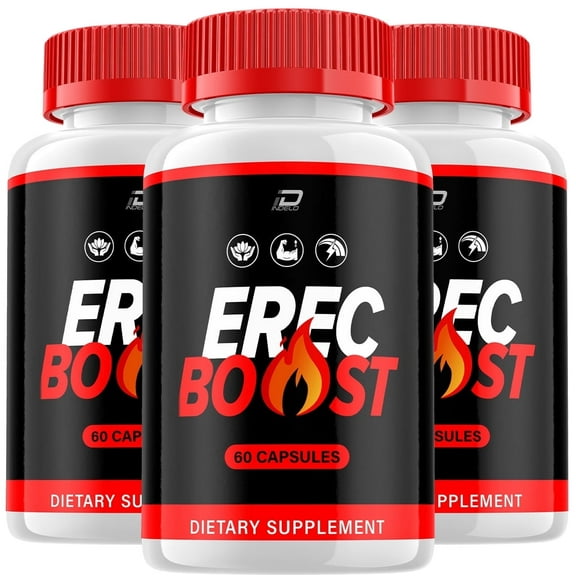 Erecboost for Men Capsules Erecboost Overall Health and Energy, Official Formula, Erekboost, All Natural Support Formula, 3 Pack, 180 Gummies