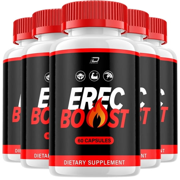 Erecboost for Men Capsules – Erecboost Overall Health and Energy, Official Formula, Erekboost, All Natural Support Formula, 5 Pack, 300 Gummies