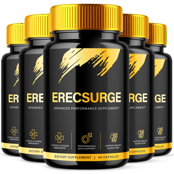 Erecsurge Advanced Fromula Male Support Capsules Erec Surge for Men Maximum Strength Pills 300 Capsules