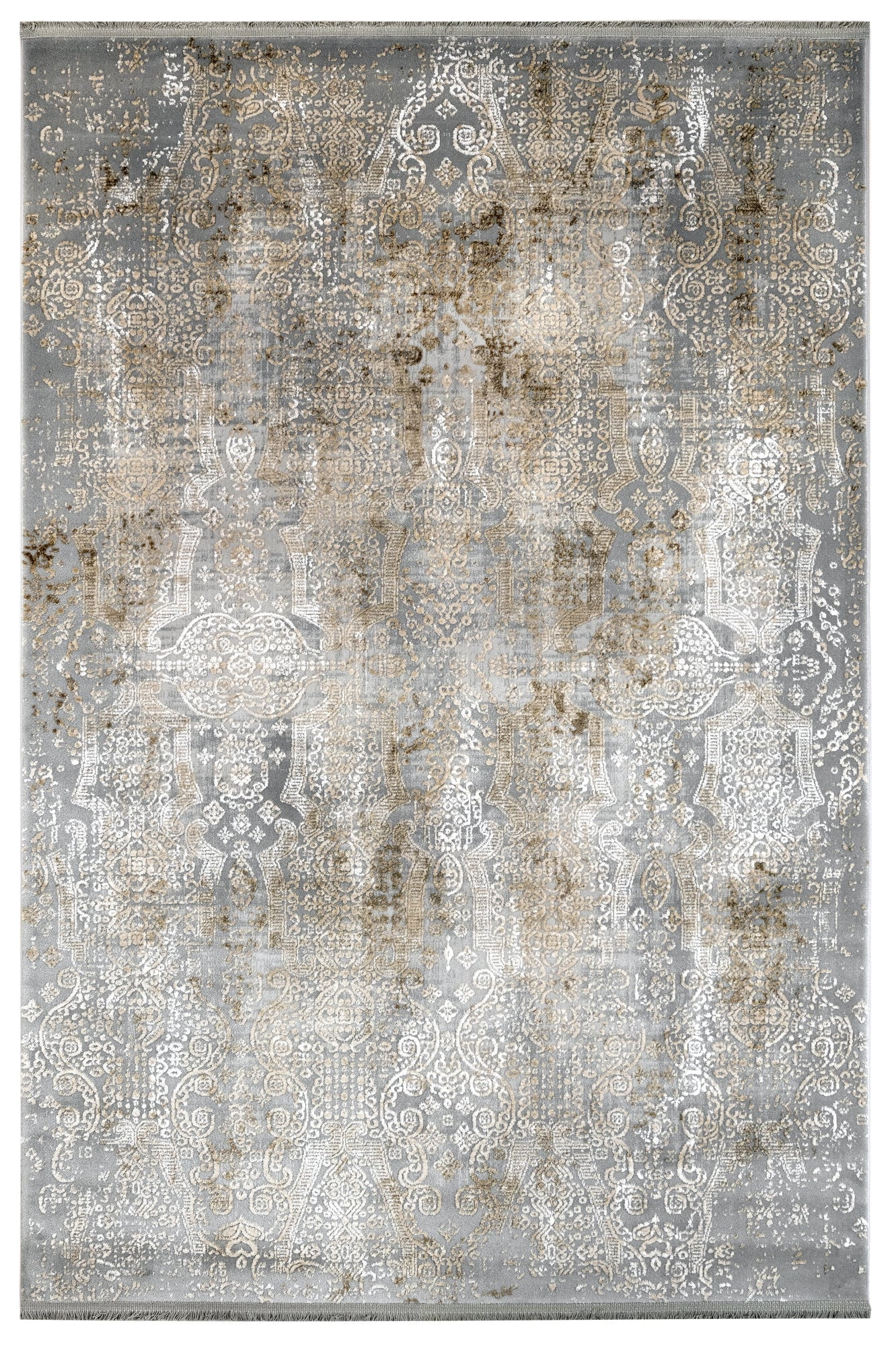 Eremurus Grey Oriental Acrylic Area Rugs for Living Room Jacquard ...