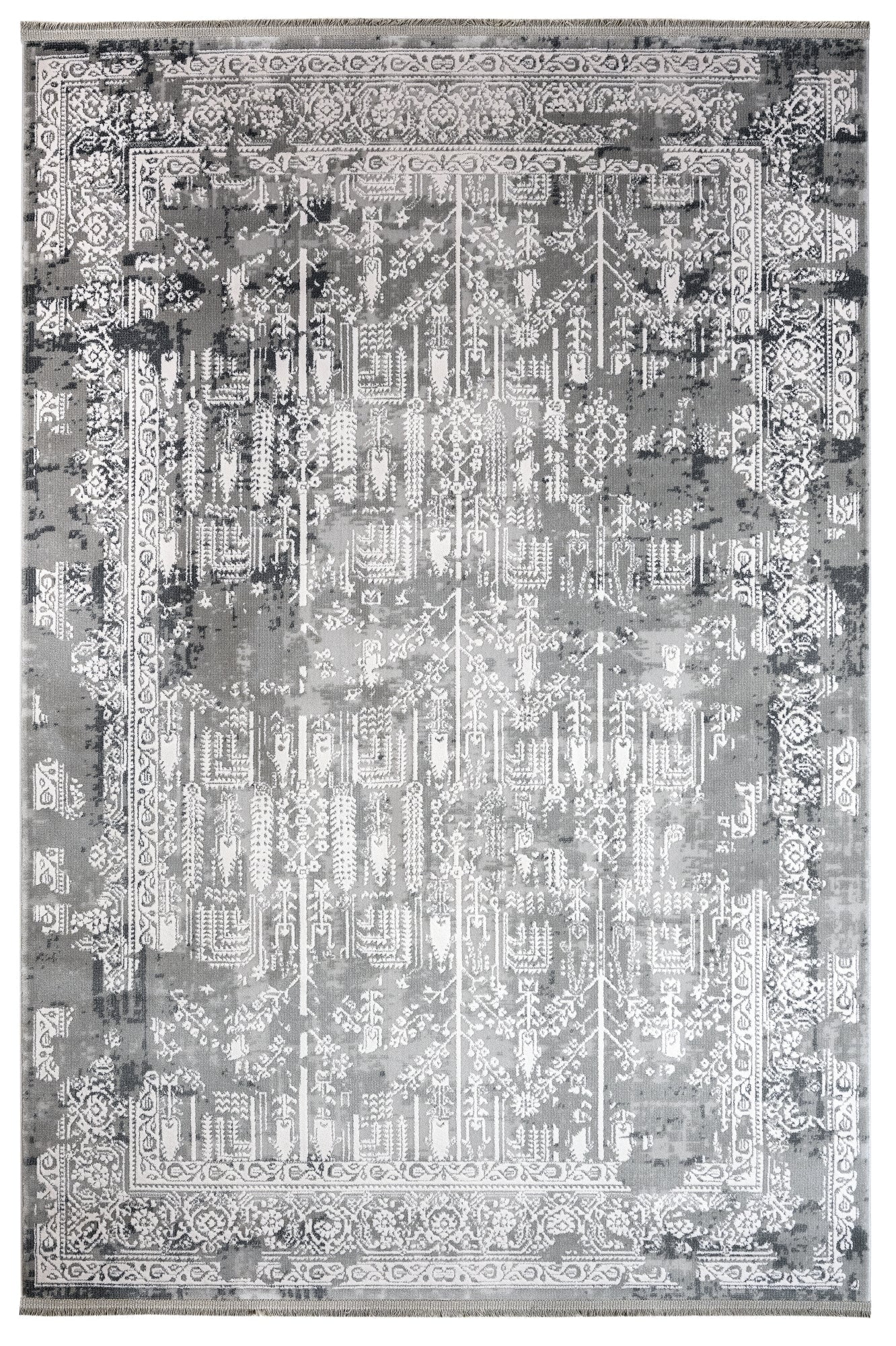 Eremurus Grey Oriental Acrylic Area Rugs for Living Room Jacquard ...