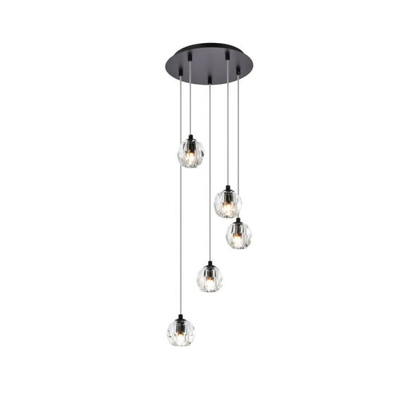 Eren 5 lights Black pendant