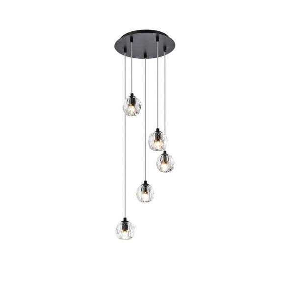 Eren 5 lights Black pendant