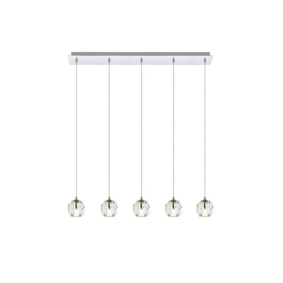Eren 5 lights Chrome pendant