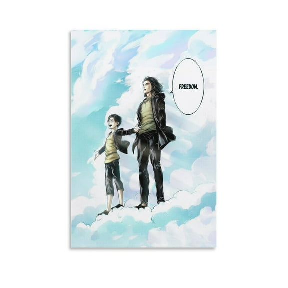 Eren Yeager Freedom Poster Canvas Wall Art Poster Decorative Bedroom Modern Home Print Picture Artworks Posters 16x24inch(40x60cm)