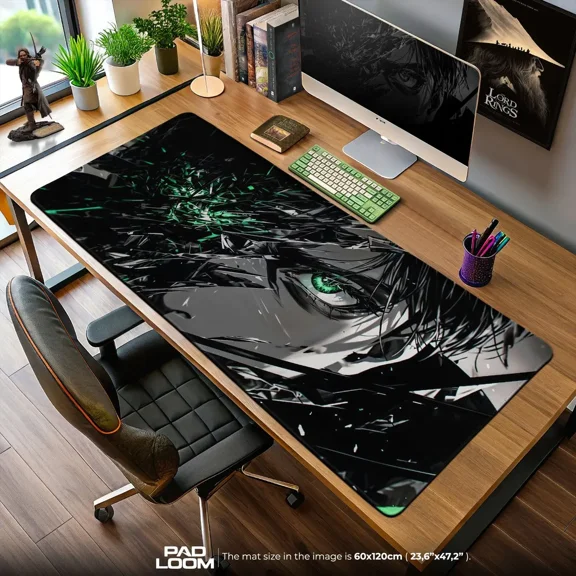 Eren Yeager Mouse Pad, Shattered Gaze Anime Gaming Desk Mat, Attack on Titan Manga Artwork, Large Computer Desk Pad, Gamer Setup Accessory