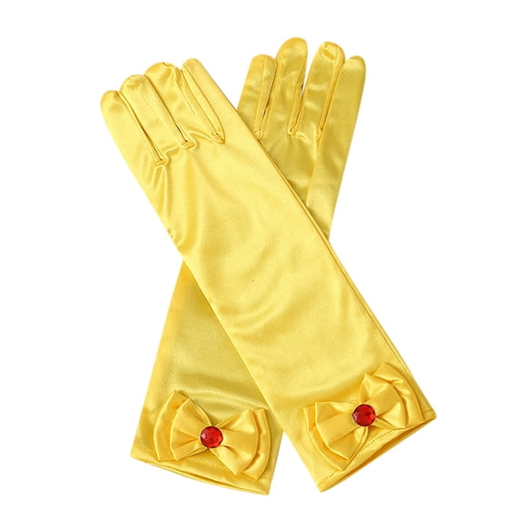 Erfcxs Little Girls Gloves(Solid Color Long Elbow Length) for Birthday Wedding Holiday Party