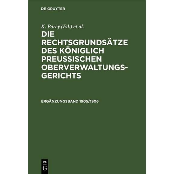 Ergänzungsband 1905/1906, (Hardcover)