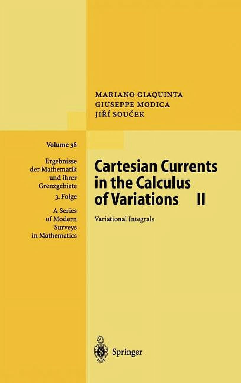 Cartesian Books Ergebnisse Der Mathematik Und Ihrer Gren Cartesian Currents in the ...