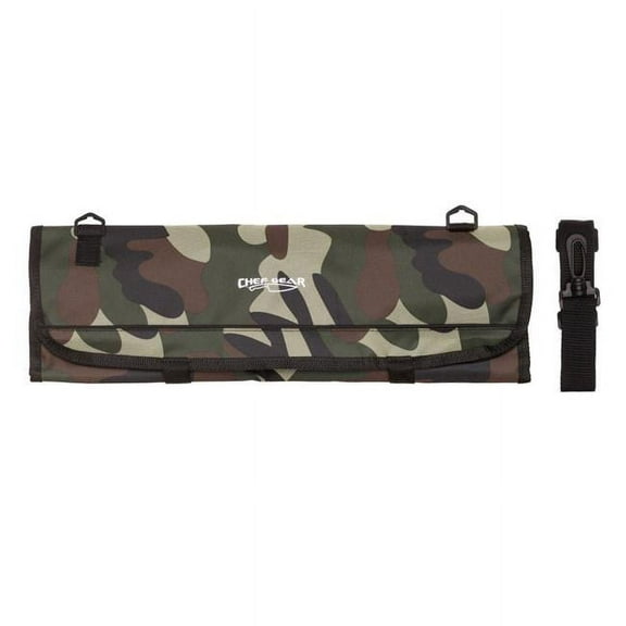 Ergo Chef 9 Pocket Professional Knife Roll Bag Tough Nylon/Polyester Camouflage, Camo
