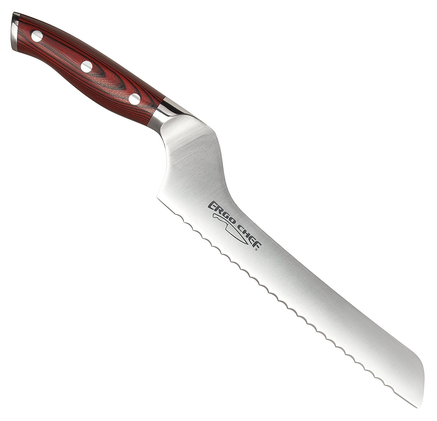 Ergo Chef Crimson G10 Series Serrated Offset Bread Knife 8 Inch