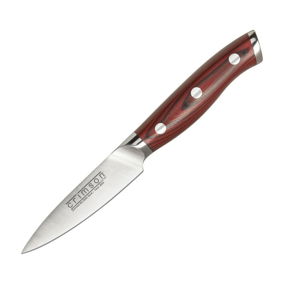Ergo Chef Crimson Series 3.5" Paring Knife  Vegetable Knife, G10 Handle, German Stainless Steel