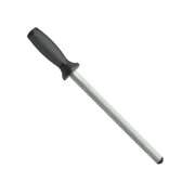 Ergo Chef Pro Series 12" Diamond Oval Knife Sharpening Steel with Black Non Slip Handle