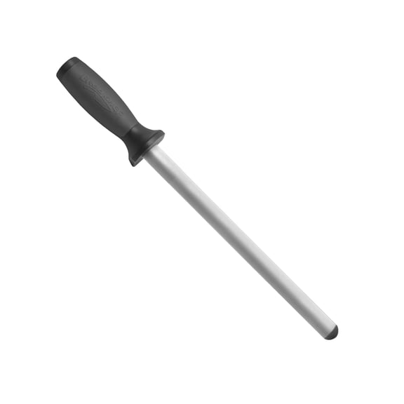 Ergo Chef Pro Series 12" Diamond Oval Knife Sharpening Steel with Black Non Slip Handle