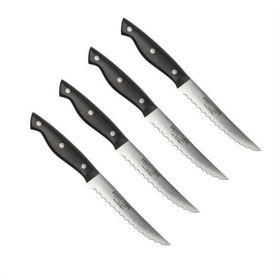 Ergo Chef Pro-Series II 4 Pc Steak knife set - Serrated blade, Triple rivet, Full tang, Kitchen knives