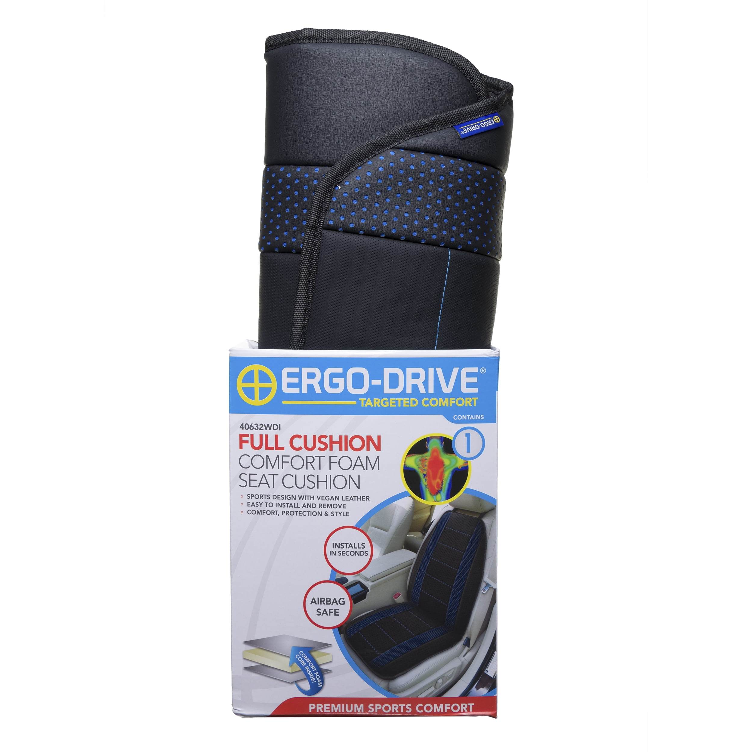 Collections Etc Comfy Padded Car Seat Cushion Blue : Target