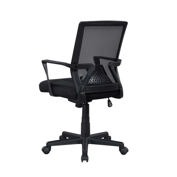 Ergo Mesh Office Chair: Breathable Mid-Back Desk Chair with Lumbar Support, High-Density Foam Seat, Durable Polyester in Black - Modern Workspace Comfort, 23.2"W x 25"D x 40.16"H