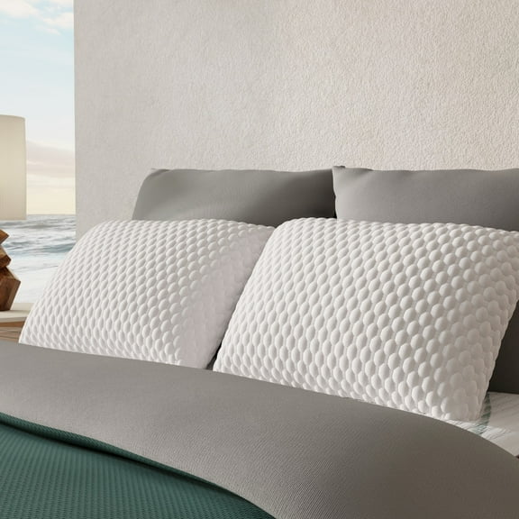 Ergo-Pedic ZenCloud Calming Shredded Gel Memory Foam Pillow, Queen 2 Pack, Adjustable With Extra Fill