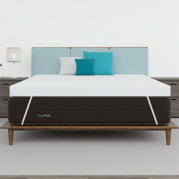 Ergo-Pedic ZenWave With CopperCell 3” Twin XL Cooling And Calming Gel Memory Foam Mattress Topper, Washable Cover