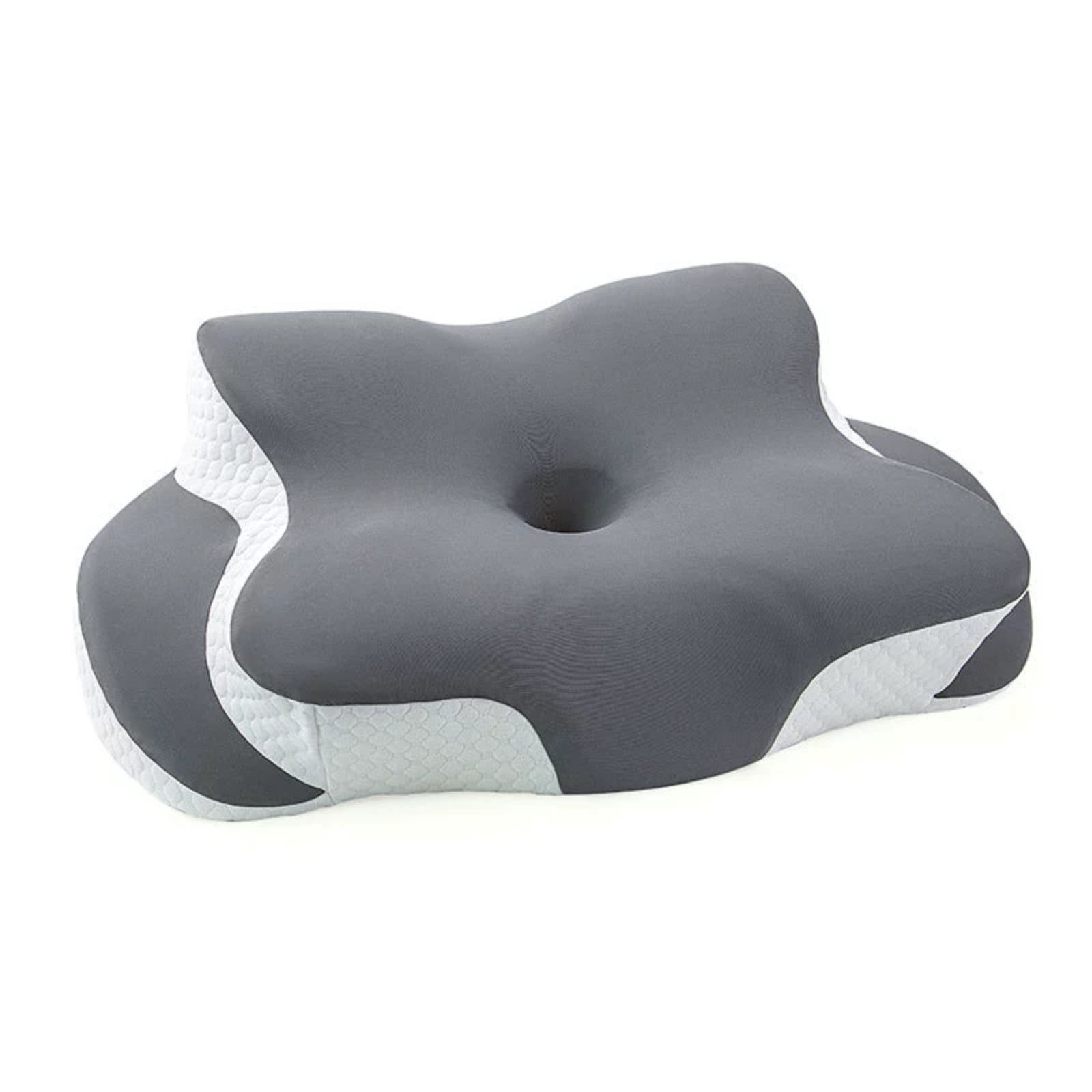 Ergo Pillow for Sleep Apnea, Neck Pain, and Snoring Relief | Cervical Neck Pillow for Side Sleepers | Orthopedic Memory Foam with Ergonomic Support （Gray）