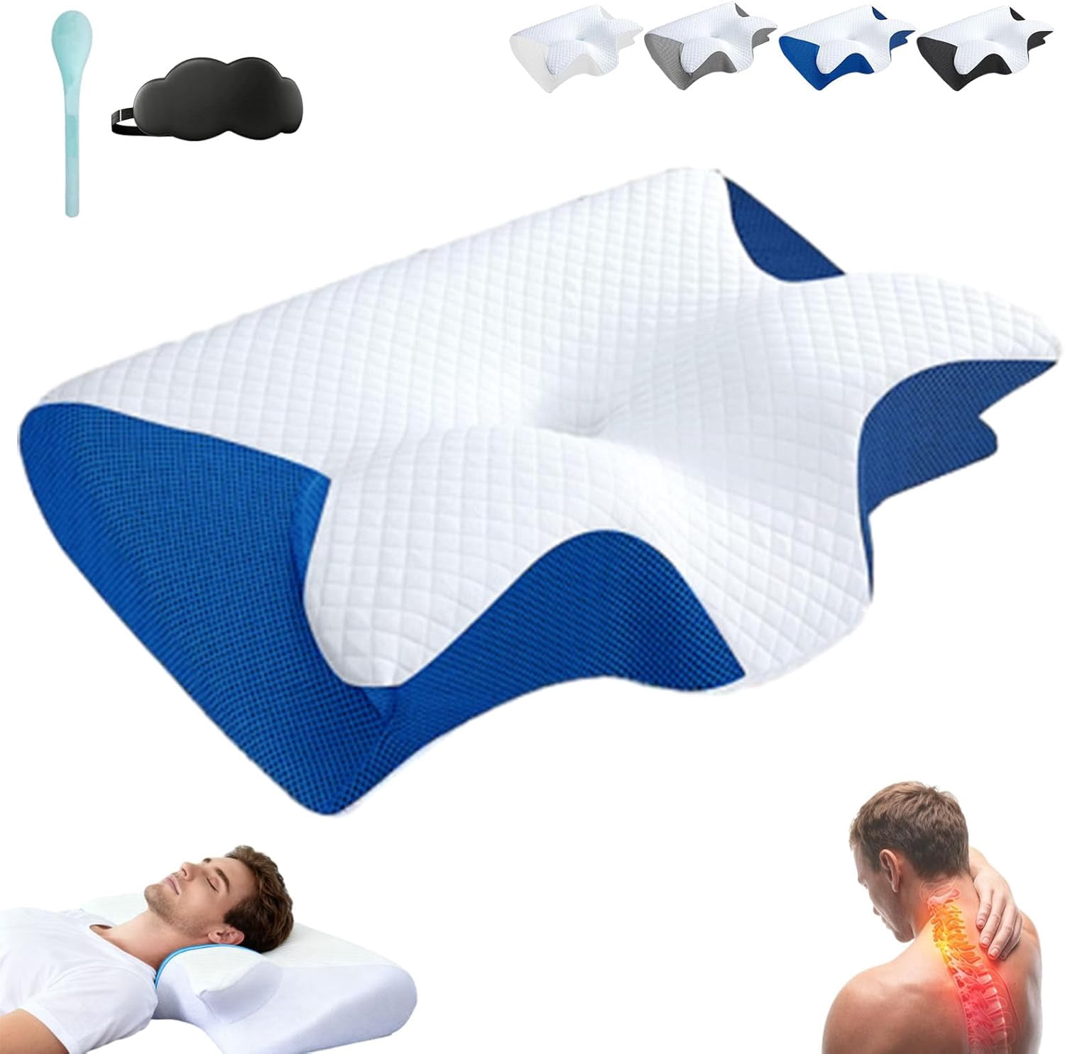 Ergo Z Pillow, 2026 Upgraded Lightweight Memory Foam 2 in 1 Ergonomic Pillow, Relieve Spine Improves Deep Sleep Quality for Side & Back Sleepers (Gray)