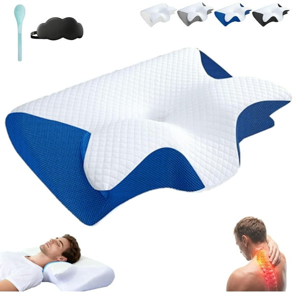 Ergo Z Pillow, 2026 Upgraded Lightweight Memory Foam 2 in 1 Ergonomic Pillow, Relieve Spine Improves Deep Sleep Quality for Side & Back Sleepers (Gray)