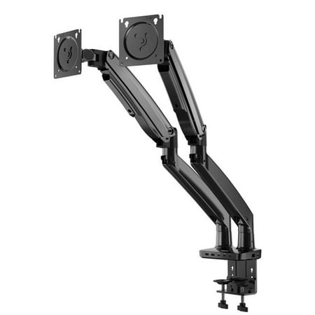 ErgoAV - Dual Monitor Desk Mount with Docking Station for Monitors up to 34" - Black