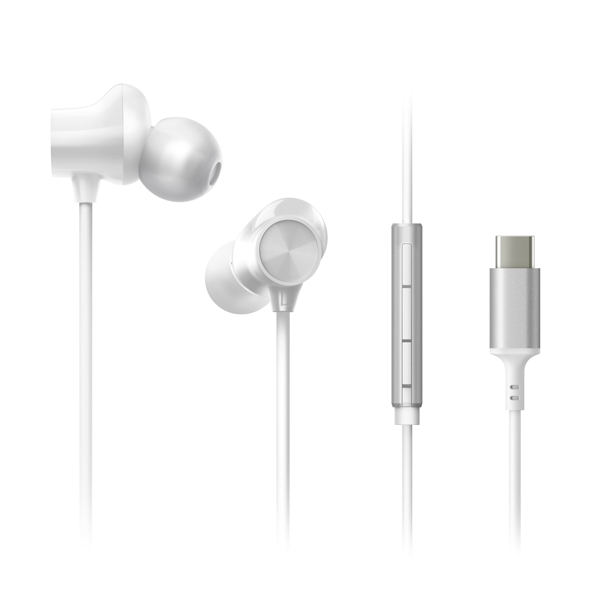 ErgoFit In-Ear Earbud Headphones with Microphone, USB-C Compatible