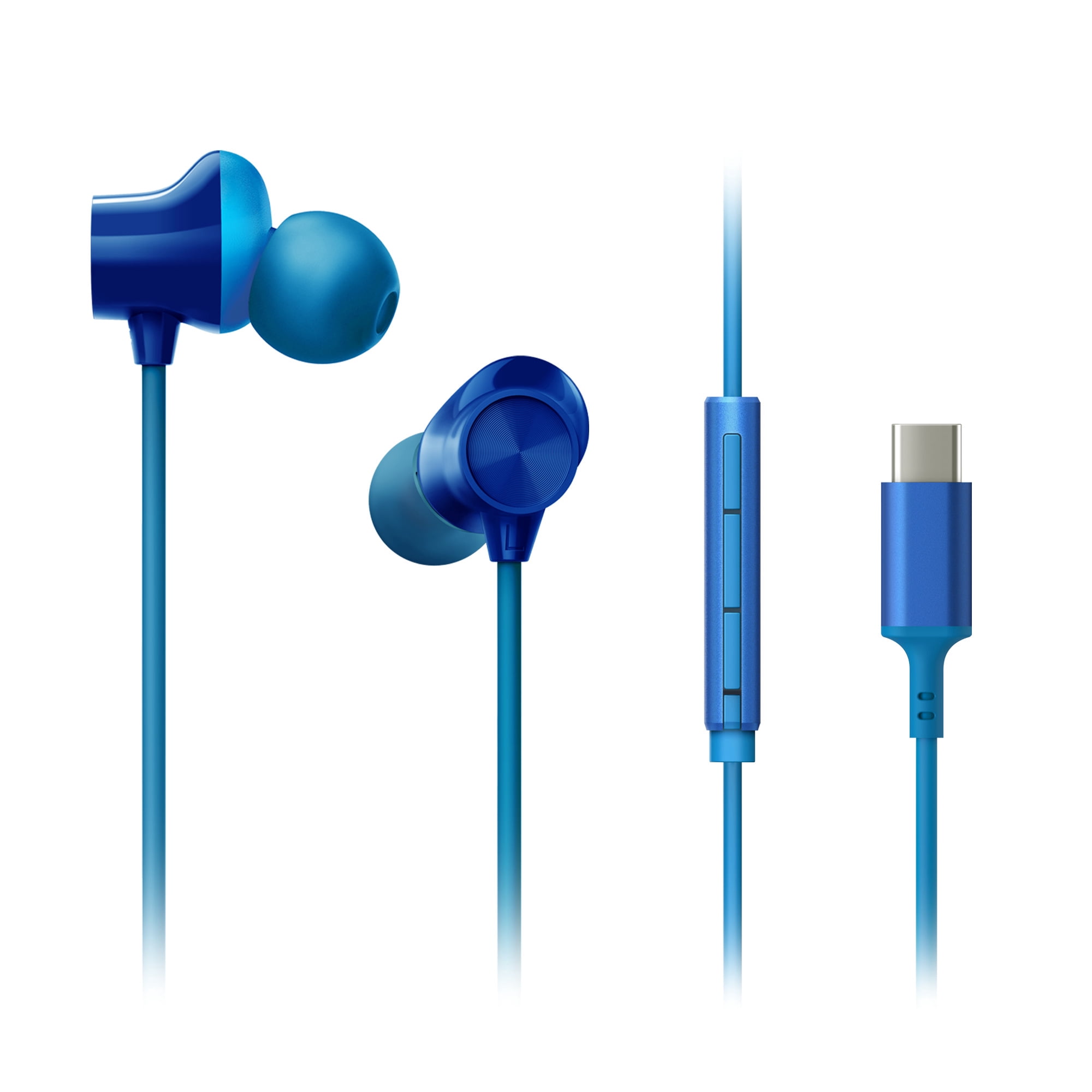 ErgoFit In-Ear Earbud Headphones with Microphone, USB-C Compatible