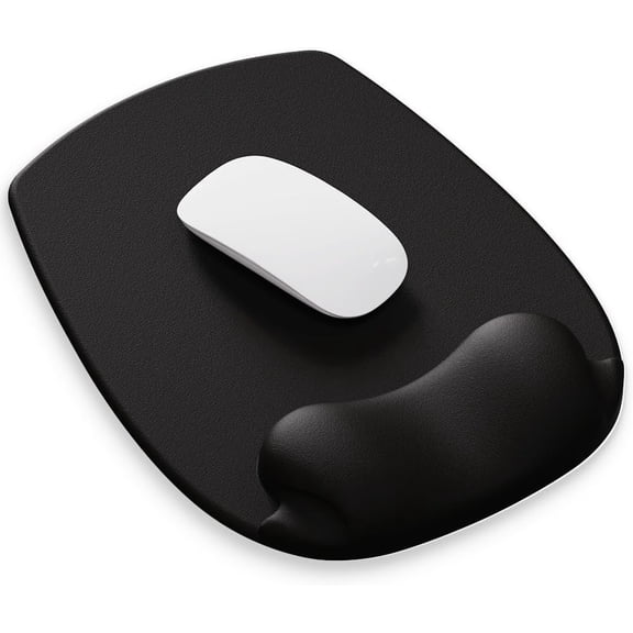 ErgoFlow Gel Wrist Rest Mouse Pad - Ergonomic n for Desk, Cute Aesthetic Computer Decor for Women; Small Mousepad Mat & Laptop Pads - Office, Home Support & Ergo Accessories Supplies (00black)