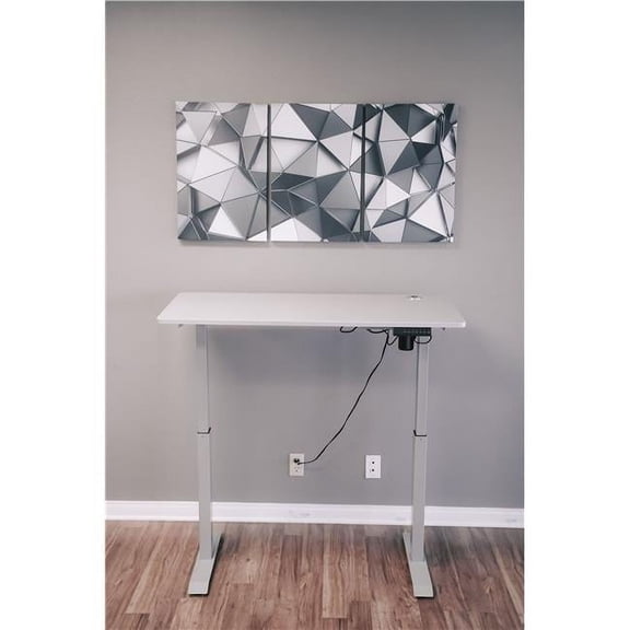 ErgoMax BX4724GR 45.25 in. Adjustable Height Single Electric Motor Frame Desk with Tabletop, Grey