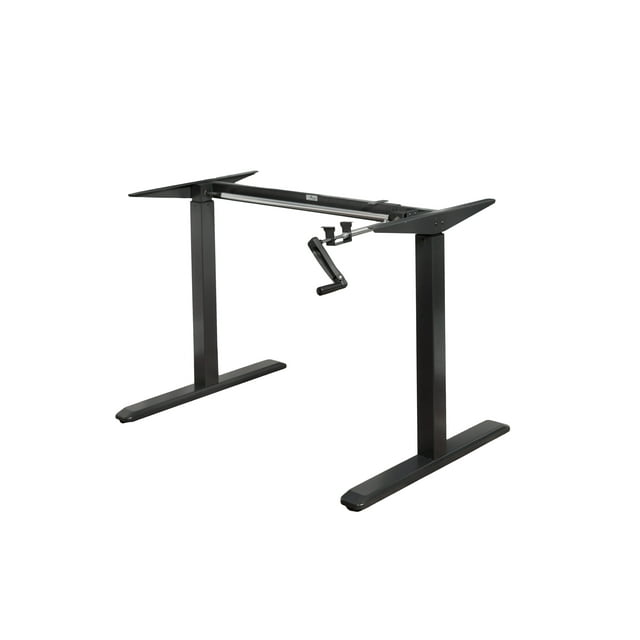 ErgoMax Black Height Adjustable Crank Desk Frame, Tabletop Not Included, 45 Inch Max Height