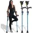 thumbnail image 1 of Ergobaum 7G by Ergoactives. 1 Pair (2 Units) of Ergonomic Forearm Crutches - Adult 5' - 6'6'' Adjustable, Foldable, Ergonomic, Shock Absorbers (Blue), 1 of 5