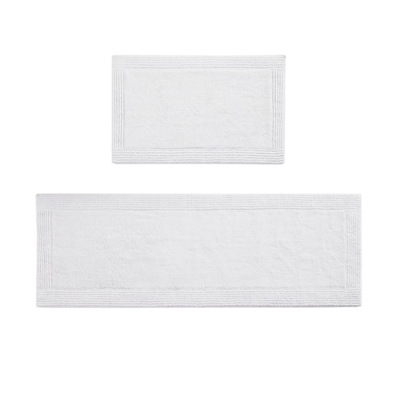 Ergode 100% Cotton Tufted Reversible Bath Rug - Soft & Plush 3000 GSM - OEKO-TEX Certified - Grey Color - Machine Washable - Non-Slip Mat Recommended - Perfect for Bathroom Decor