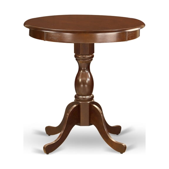Ergode BOLA5-WHI-06 5-Piece Kitchen Set: Round Table & 4 Parson Chairs, Shitake Linen Fabric Seat, Rubber Wood Legs, Linen White Finish