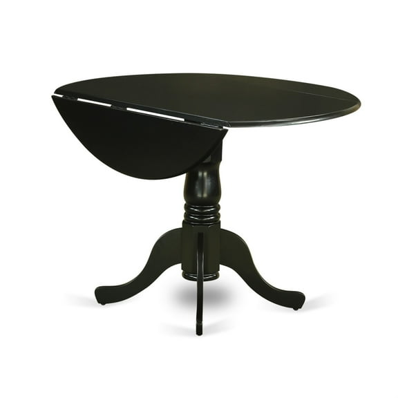 Ergode 3-Pc Kitchen Table Set | Pedestal Dining Table & 2 Kitchen Chairs | Asian Rubber Wood | Ergonomic Design | Black Finish | Compact & Stylish | Linen Fabric Cushion | Easy Assembly & Cleaning
