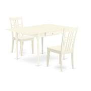Ergode 3-Piece Dining Room Table Set - Modern Design, Durable Wood, 2 Chairs, Linen White Finish. Easy Assembly & Cleaning. Includes Drop-Down Leaves & Drawers.