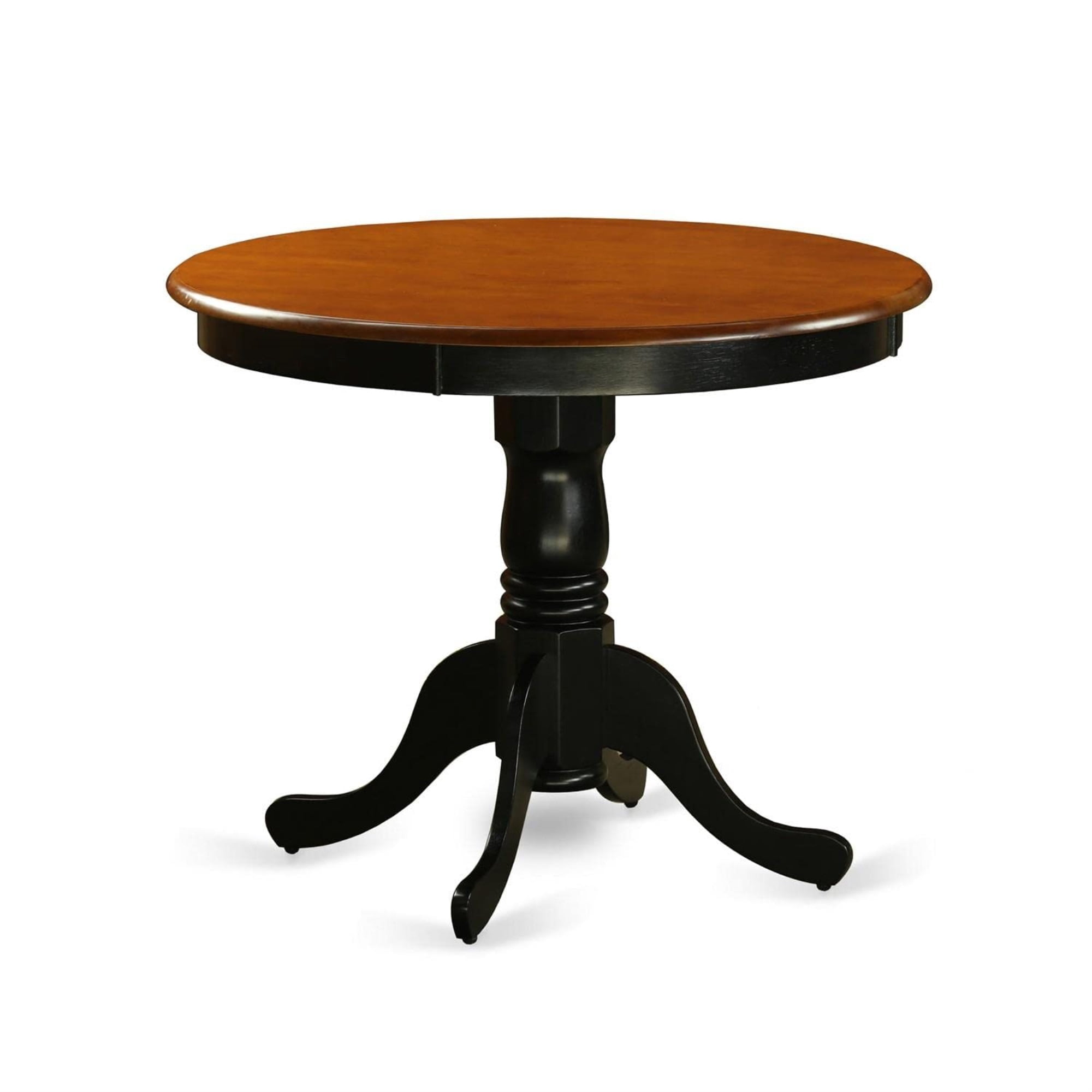 5 Piece Dining Table Set With 4 Faux Leather Chairs - 36" Square Table Black Cherry Finish, Real Wood Construction