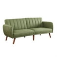thumbnail image 1 of Ergode Adjustable Sofa Green Linen & Walnut Finish, 1 of 4