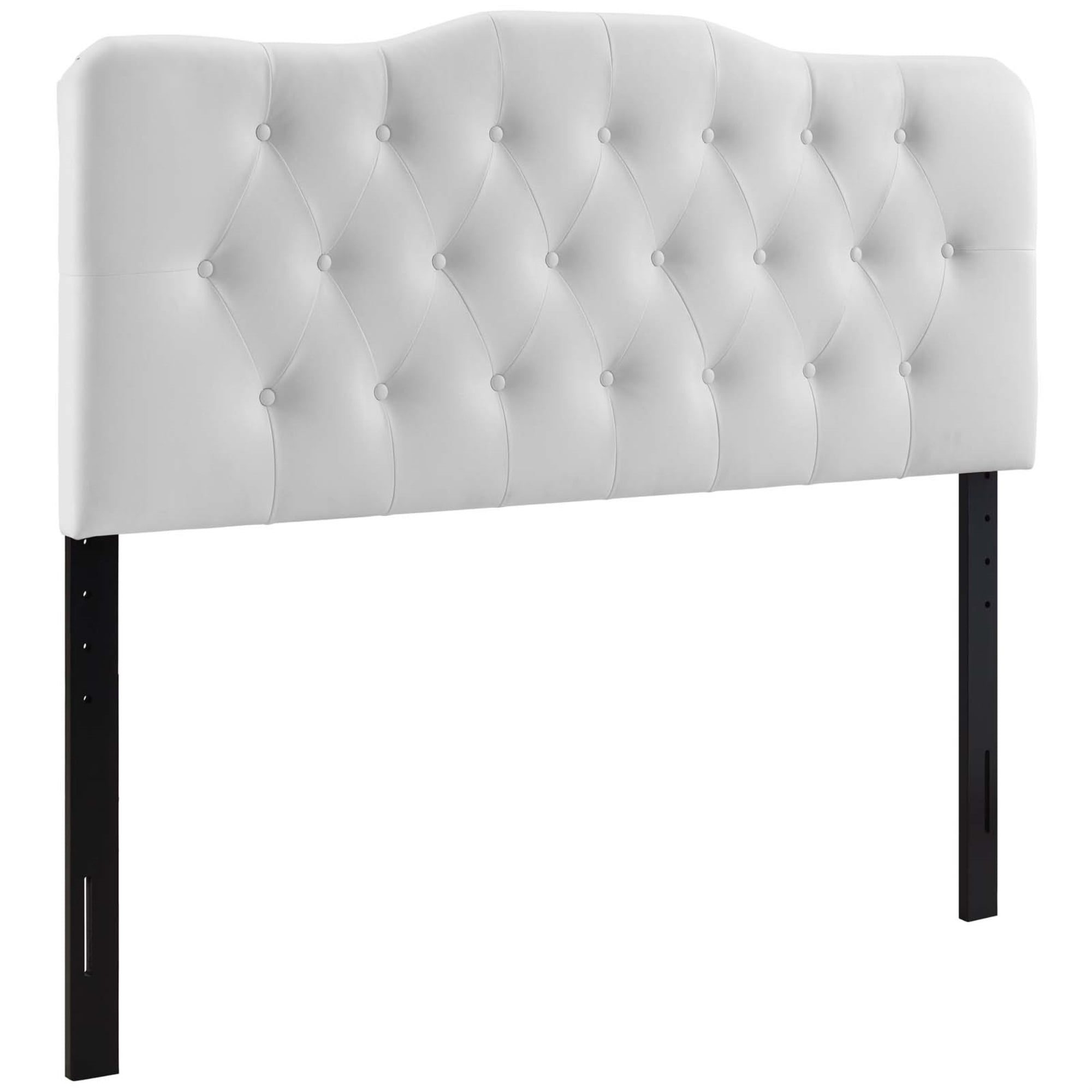 Annabel White Faux Leather Queen Tufted Headboard