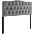 thumbnail image 1 of Ergode Annabel Queen Diamond Tufted Performance Velvet Headboard - Gray, 1 of 5