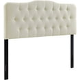 thumbnail image 1 of Ergode Annabel Queen Upholstered Fabric Headboard - Ivory, 1 of 4
