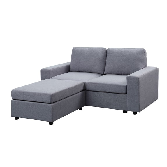 Ergode Arroyo Light Gray Linen Reversible Loveseat Chaise