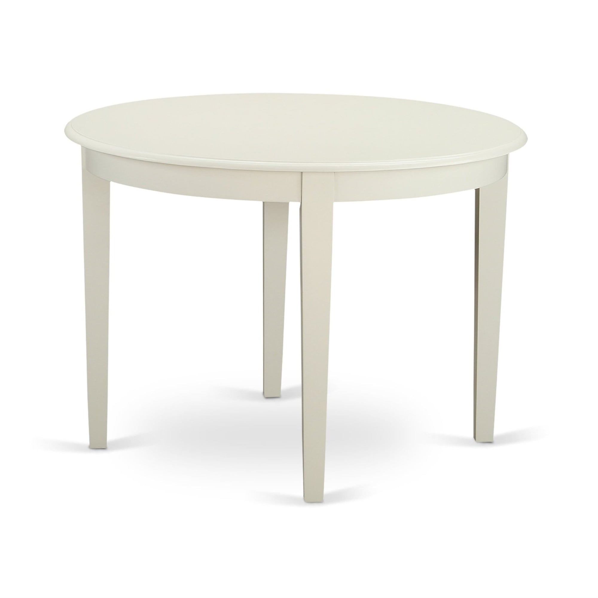Linen White Modern 5-Piece Round Dining Set with Fabric Chairs